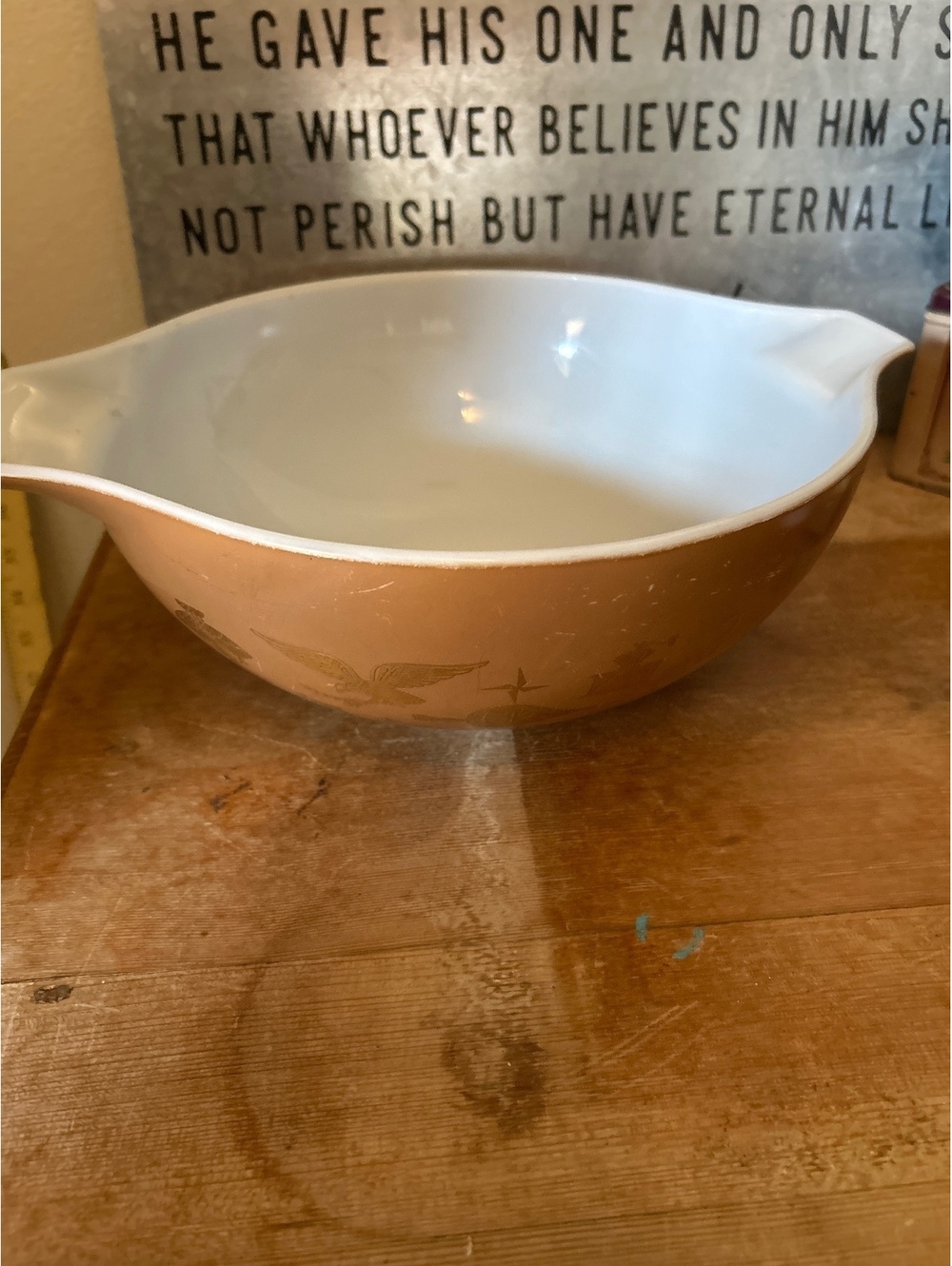 Vintage Pyrex Brown Gooseberry 1.5 Quart Mixing Bowl